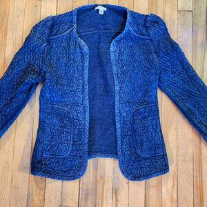 Ecote Washed Blue 100% Cotton Moto Jacket
